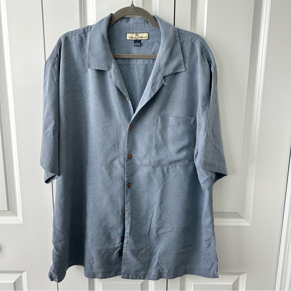 Tommy Bahama Men’s Silk Blend Camp Shirt –‎ Blue – Size XL